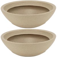 Kit 2 Vasos para Plantas em Plástico Tramontina Indi Granito Areia Flores Folhagens Suculentas