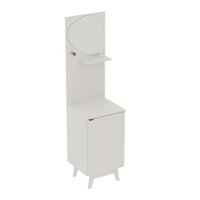 Conjunto Banheiro com 1 Porta, Gancho, Prateleira e Espelho Orgânico BN3684 Tecnomobili