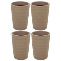 Kit 4 Vasos para Plantas Tramontina Grego Flores Folhagens 50cm em Polietileno Granito Areia