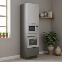 Paneleiro Lumina 1 Porta 1 Gaveta Cinza - Telasul