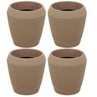 Kit 4 Vasos Egípcios para Folhagem Granito Areia Tramontina 29cm Polietileno Jardim Flor