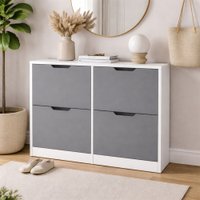 Sapateira Madri 4 Portas Cinza/Branco - Politorno