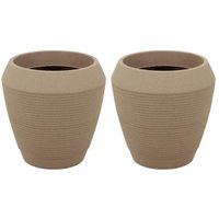 Kit 2 Vasos Grandes para Flor Egípcio Tramontina Polietileno 54cm Granito Areia Plantas Folhagem
