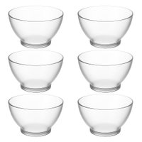 Conjunto 6 Bowls 750ml Cumbucas Plásticas Coza Incolor Sobremesas Caldos Sopas