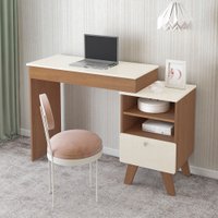 Penteadeira Dora 1 Gaveta com Espelho Off White/Cinamomo - Artely