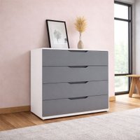 Cômoda Madri 4 Gavetas Cinza/Branco - Politorno