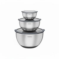 Conjunto de 3 Bowls Tramontina Cucina em Aço Inox com Tampa