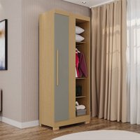 Guarda-Roupa Solteiro Modulado Freyr 1 Porta com Pés Jequitibá/Granizo - Pnr Móveis