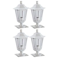 Kit 4 Balizadores Jardim Muro em Alumínio Luminária Externa Clássica Lente Transparente Dital