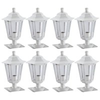 Kit 8 Balizadores Jardim Muro Luminária Externa Grega Dital 31cm Clássico Branco