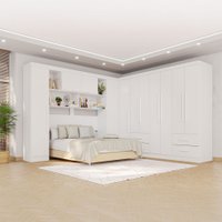 Guarda-Roupa Casal Modulado Andorra 11 Portas 4 Gavetas Branco - Pnr Móveis