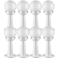 Jogo 8 Balizadores Globo Luminárias Clássicas de Chão Bivolt Soquete E27 Decorativa Jardim Dital