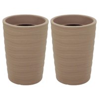 Kit 2 Vasos Grego para Plantas 50cm Tramontina Flor Folhagem Polietileno Granito Areia Jardim