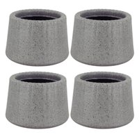 Kit 4 Vasos Decorativos para Flor 8,5cm Pequenos Tramontina Lótus Polietileno Granito Pedra