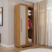 Guarda-Roupa Solteiro Modulado Freyr 1 Porta com Pés Cinamomo/Off White - Pnr Móveis