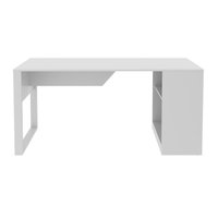 Mesa Para Escritório 160cm com 2 Prateleiras Reversível ME4182 Branco Tecnomobili