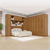 Guarda-Roupa Casal Modulado Andorra 11 Portas 4 Gavetas Cinamomo - Pnr Móveis