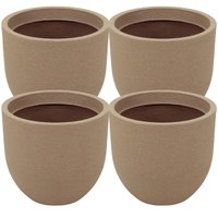 Kit 4 Vasos para Folhagens Plantas Laos Tramontina Plástico Areia Decorativo Jardim Casa