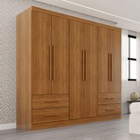 Guarda-Roupa Casal Balder Premium 6 Portas 4 Gavetas Cinamomo - Pnr Móveis