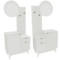 Aparador Branco com Espelho, Gancho, 2 Portas e 1 Gaveta AP2311 Tecnomobili