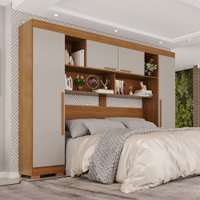 Guarda-Roupa Casal Modulado Odin Premium com Pés 4 Portas Cinamomo/ Off White - Pnr Móveis