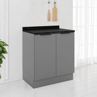 Balcão de Cozinha 80cm Lumina 2 Portas Cinza - Telasul