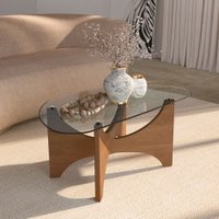 Mesa de Centro Levitá com Vidro 100% Mdf Cinamomo - Artely Móveis