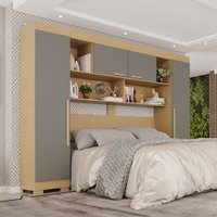 Guarda-Roupa Casal Modulado Odin Premium com Pés 4 Portas Jequitibá/Granizo - Pnr Móveis