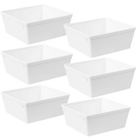 Jogo 6 Travessas Saladeiras Retangular Servir 1,4L Plástico