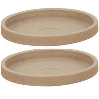 Kit 2 Pratos Pequenos para Vaso de Flores 33,5cm Granito Areia Tramontina Plantas Folhagens