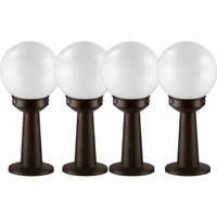 Jogo 4 Luminárias de Chão Jardim 43cm Balizador Globo Bivolt Dital Iluminação Decorativa