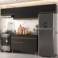 Armário Cozinha Modulada Compacta 260cm com Balcão Veneza Multimóveis MP3766