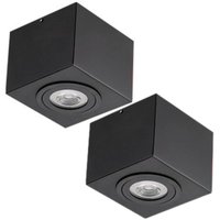 Kit 2 Plafon Sobrepor Preto 13x10,5cm Bivolt PAR20 Dital