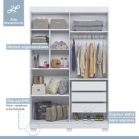 Guarda Roupa Solteiro 4 Portas 3 Gavetas Fl&oacute;rida 100 MDF Tigus Baby