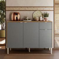 Balcão de Cozinha 120 Cm Soul 3 Portas 1 Gaveta Freijó/Gris - Kits Paraná