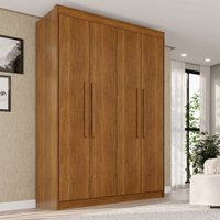 Guarda-Roupa Solteiro Weather 4 Portas 3 Gavetas 100% Mdf Cinamomo - Pnr Móveis