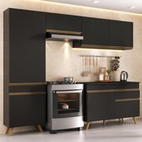 Armário Cozinha Modulada Compacta 252cm com Balcão Veneza Multimóveis MP3763