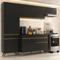 Armário Cozinha Modulada Compacta 252cm com Balcão Veneza Multimóveis MP3760