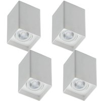 Jogo 4 Spots Sobrepor 8x12,5cm Quadrados Branco MR16 Zoom