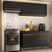 Armário Cozinha Modulada Compacta com Balcão 3 Peças Veneza Multimóveis MP3765
