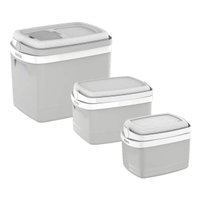 Kit 3 Caixas Térmicas 32L 12L 5L Soprano Cinza Tropical