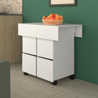 Mesa Tampo Dobravel 4 Bancos 80X80 cm B10 Branco NOVAM