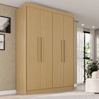 Guarda-Roupa Solteiro Weather 4 Portas 3 Gavetas 100% Mdf Jequitibá - Pnr Móveis