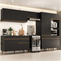 Armário Cozinha Modulada Completa 314cm com Balcão Veneza Multimóveis MP3758