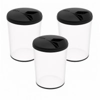 Kit 3 Farinheiras 400ml Transparente Tampa Plástica Crippa