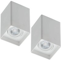 Jogo 2 Luminárias Spots Quadrados Branco Bivolt Zoom Dital