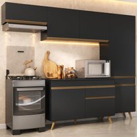 Armário Cozinha Modulada Compacta 252cm com Balcão Veneza Multimóveis MP3761