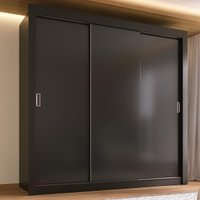 Guarda-Roupa Casal Multimóveis Barcelona 3 Portas de Correr CR35401 Preto
