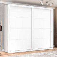 Guarda Roupas Casal de 2 Portas de Correr 6 Gavetas Modena - Branco