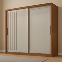 Guarda Roupas Casal Ripado 2 Portas de Correr 4 Gavetas Vitta